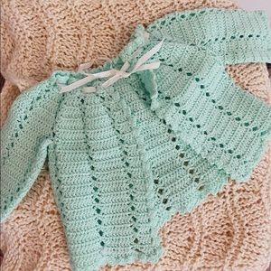 Hand Knit Mint Cardigan